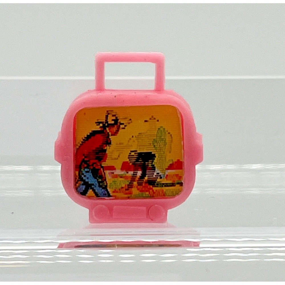 Vintage Dollhouse Miniature Television Lenticular Flicker Cowboy 1"